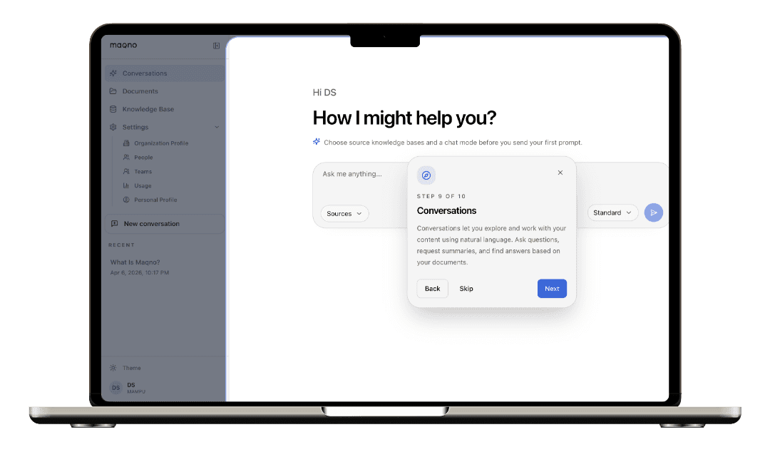 Maqno product interface preview